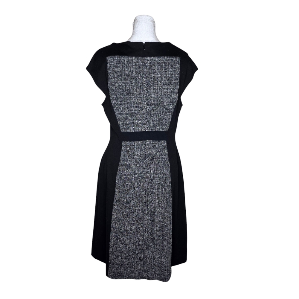 Anne Klein Womens Black Gray Tweed Dress Knee Length Business Casual Size 6 - Picture 2 of 7